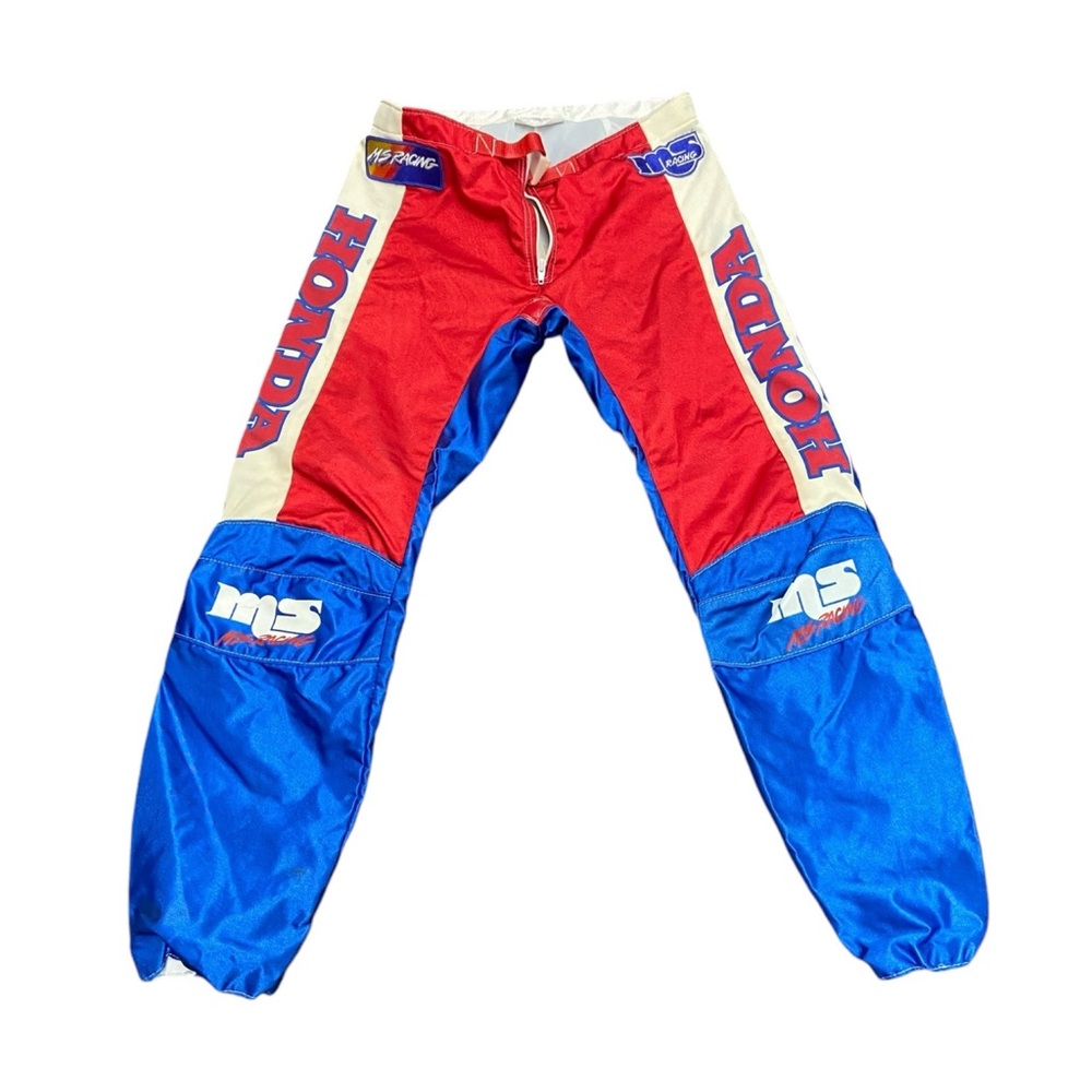 Vintage MS Racing Honda Motorcross BMX Supercross Mens 36 Pants Made In USA Red